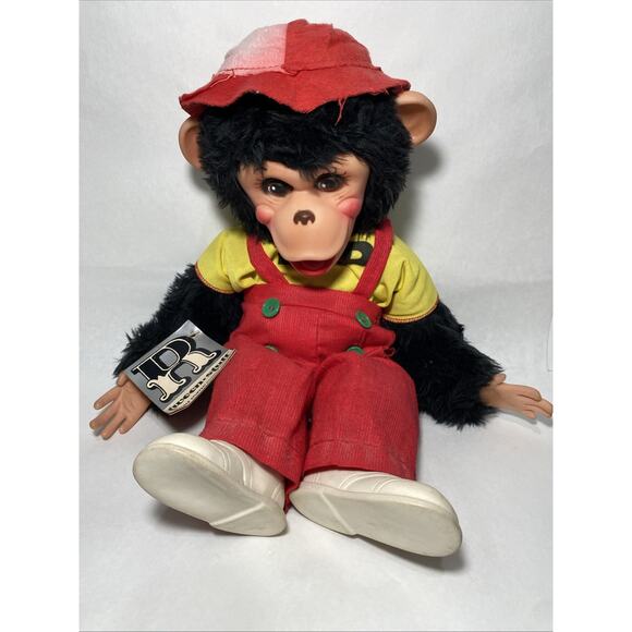 Rare! Vintage Zip The Monkey Rubber Face 16" Plush Doll Rushton Co. Zippy Clean - Picture 1 of 12